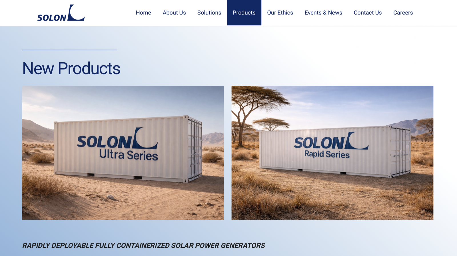 SOLON India Rapidly Deployable Containerized Solar Power Generators product catalog